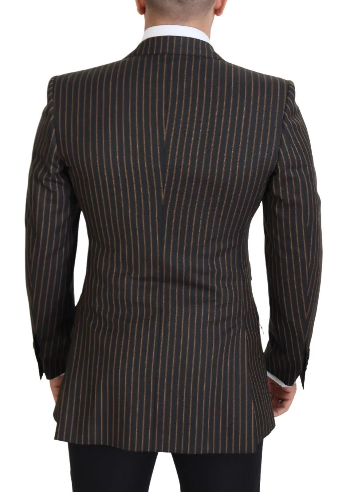 Elegant Striped Wool Blend Slim Blazer sold by Louxly product image thumbnail 3