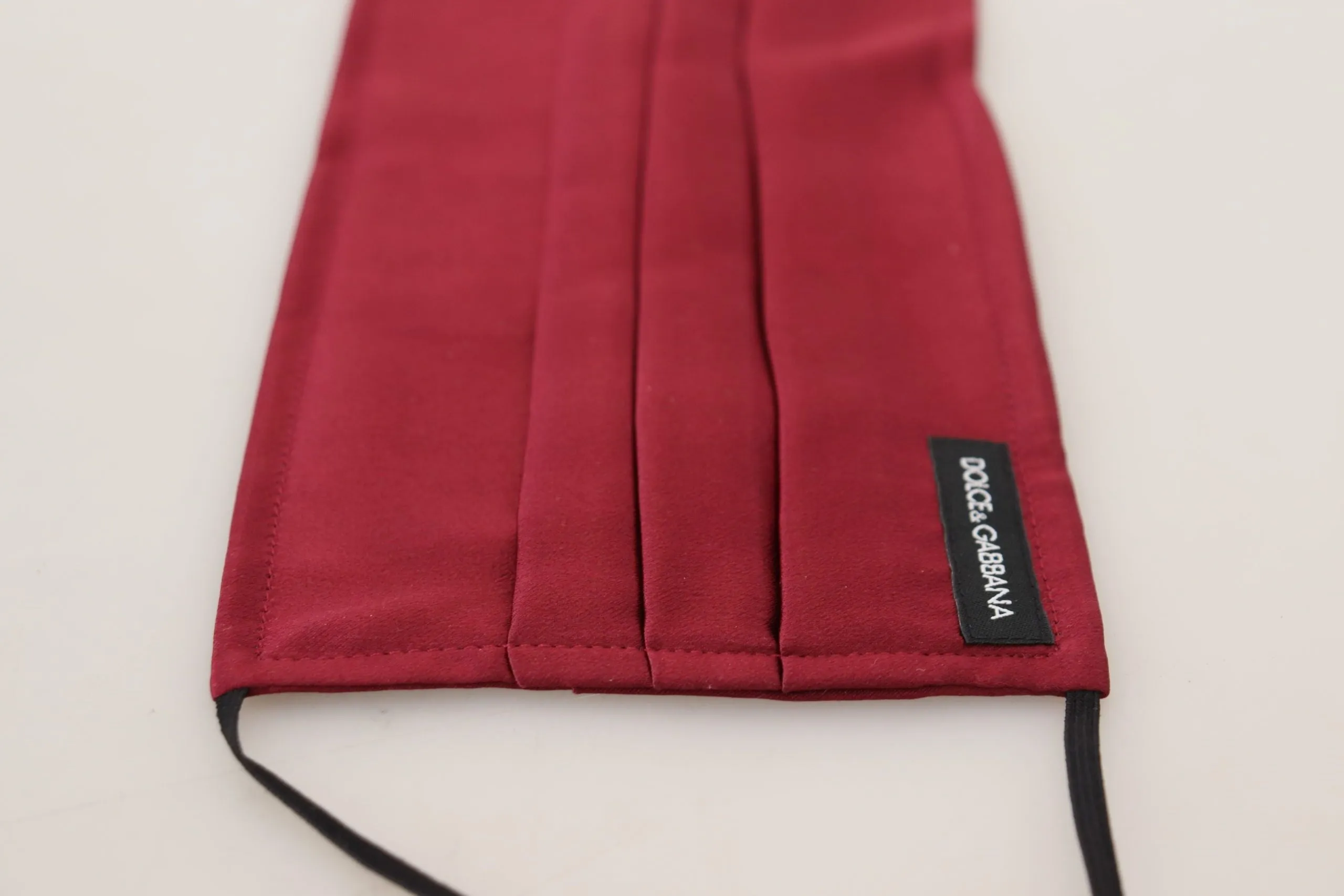 Elegant Silk Pleated Maroon Face Mask sold by Louxly product image thumbnail 5