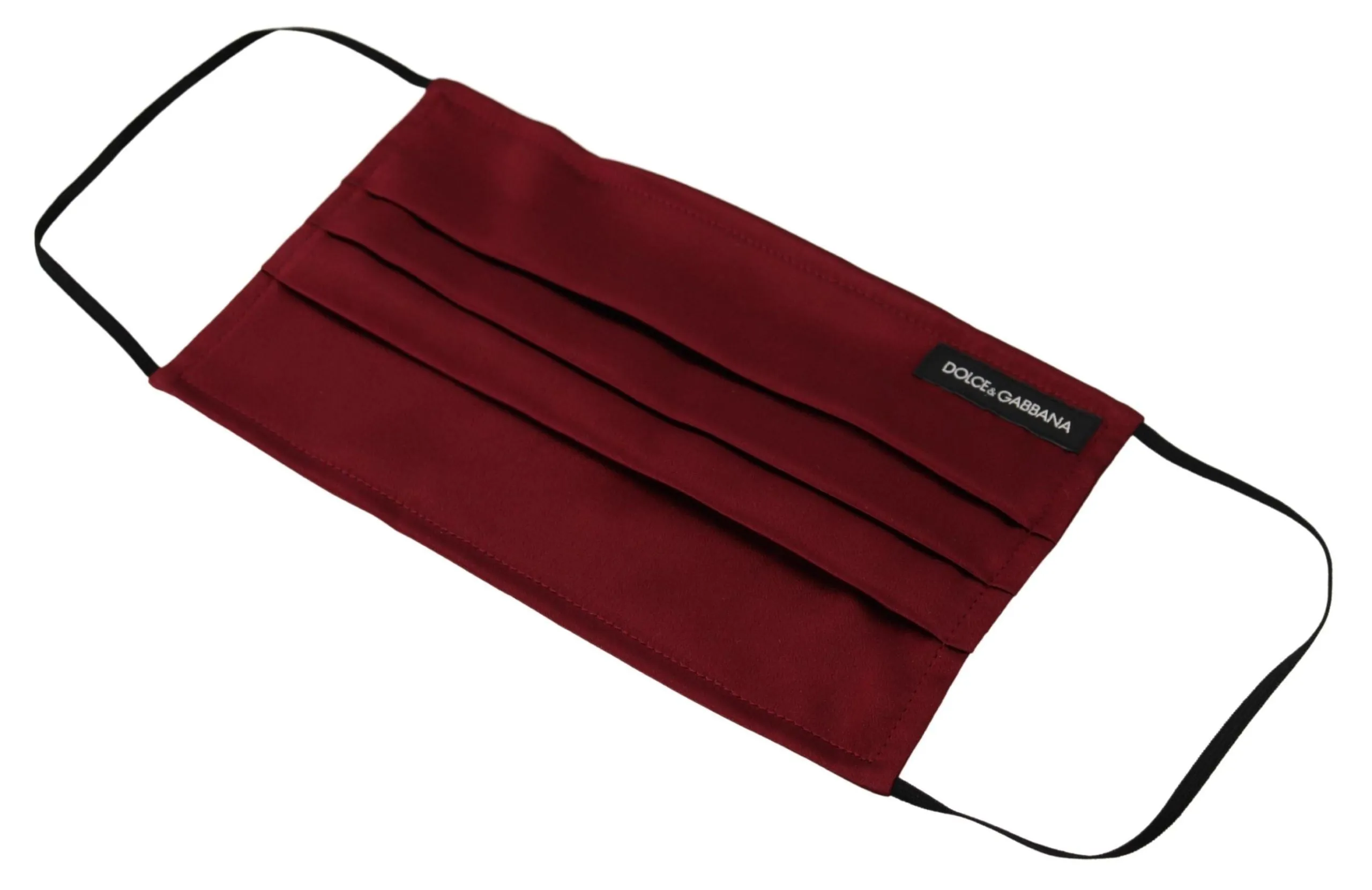 Elegant Silk Pleated Maroon Face Mask sold by Louxly product image thumbnail 3