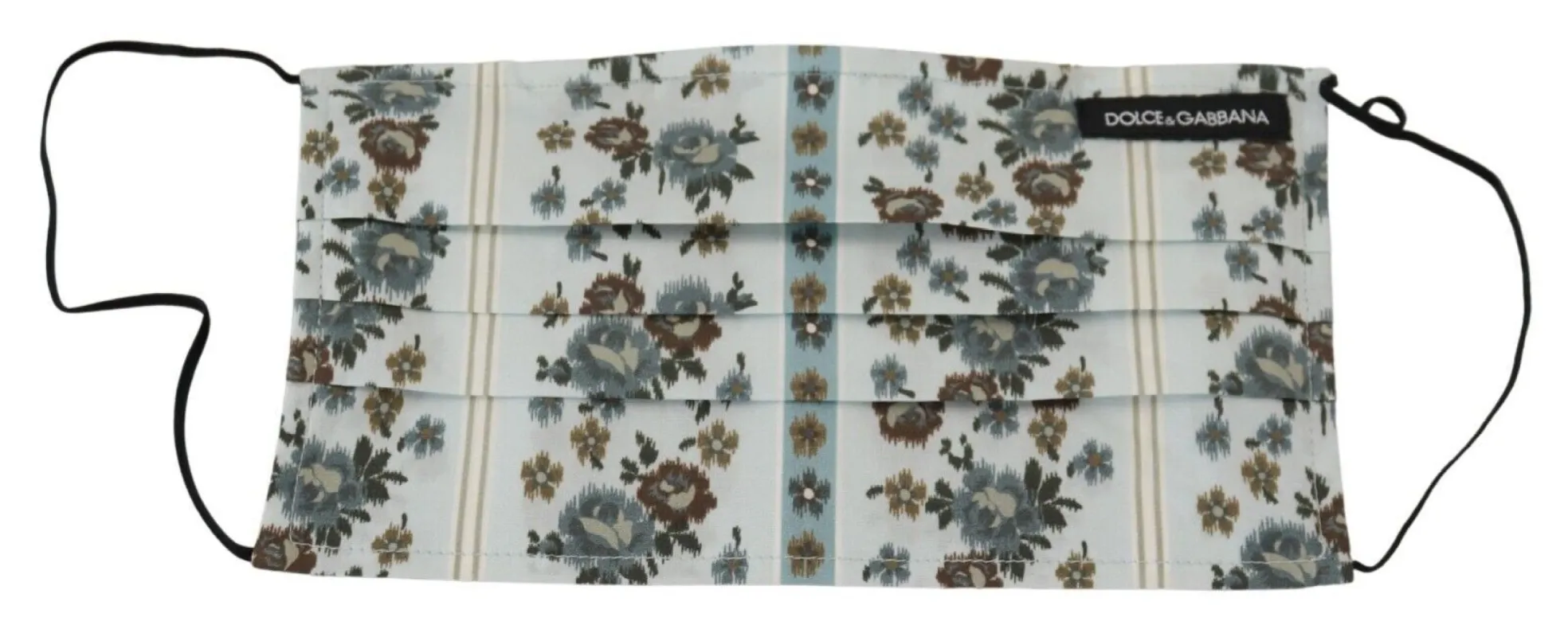 Chic White Floral Pleated Cotton Face Mask sold by Louxly