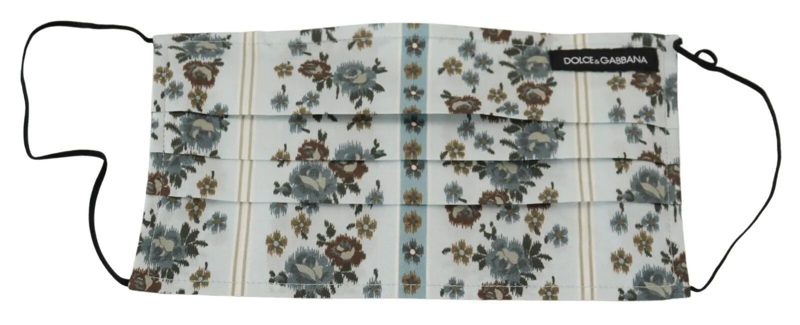 Chic White Floral Pleated Cotton Face Mask sold by Louxly