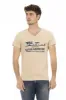 Beige Cotton Men T-Shirt sold by Louxly