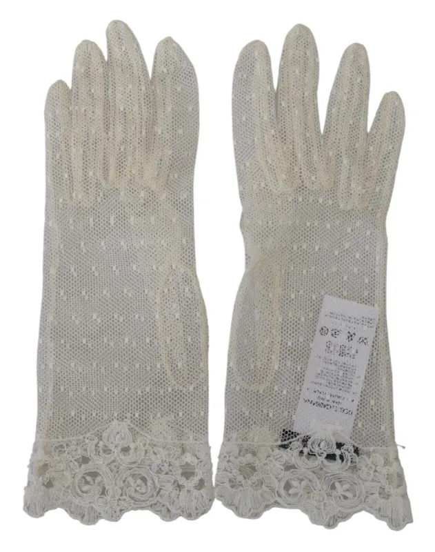 Chic White Wrist Length Gloves sold by Louxly