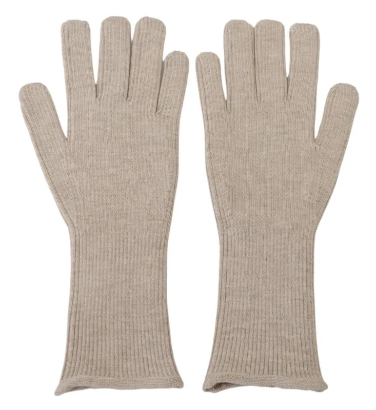Elegant Ivory Cashmere-Silk Blend Gloves sold by Louxly