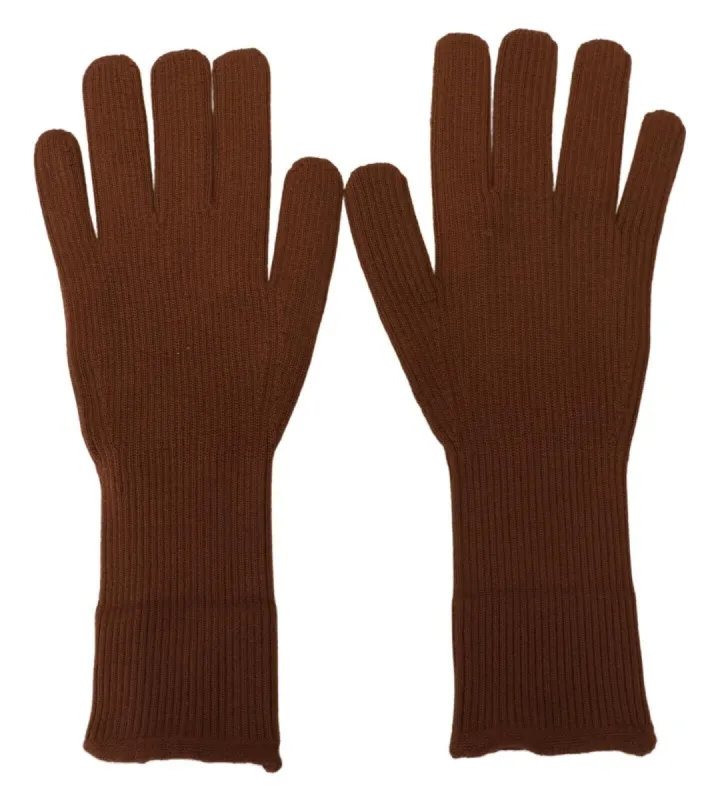 Elegant Brown Cashmere Winter Gloves sold by Louxly