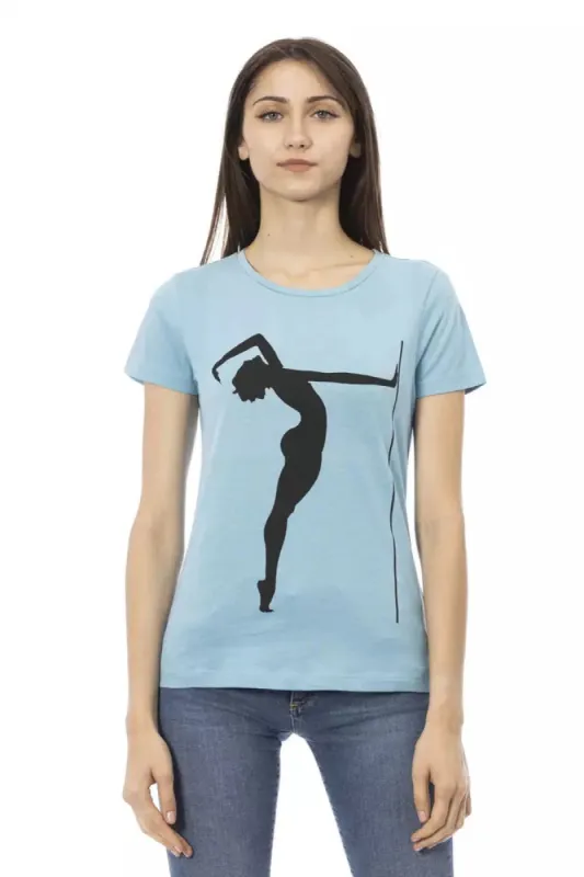 Light Blue Cotton Women Top sold by Louxly