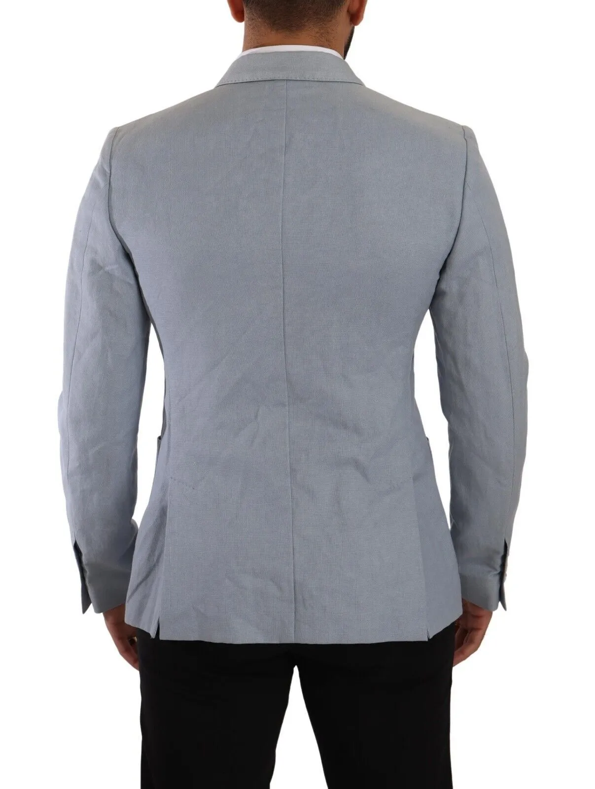 Elegant Slim Fit Light Blue Double Breasted Blazer sold by Louxly product image thumbnail 2