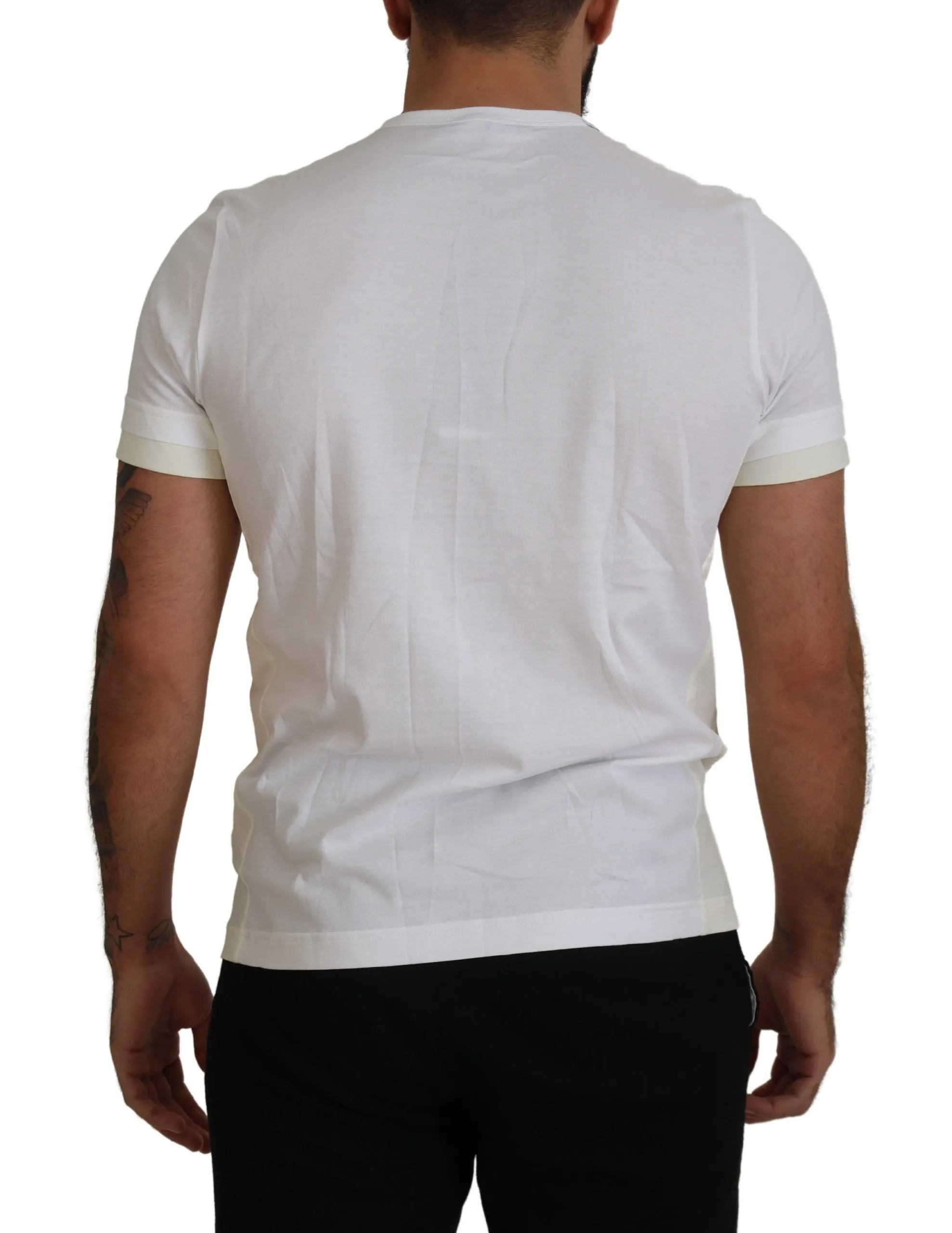 Elegant White Cotton Tee with DG Chest Pocket sold by Louxly product image thumbnail 3