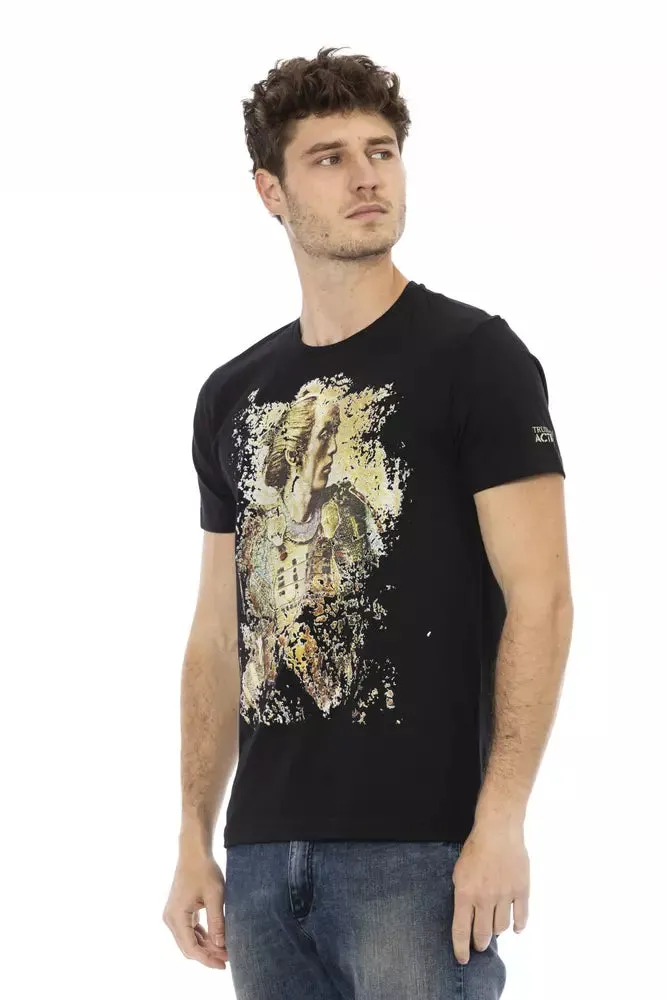 Black Cotton Men T-Shirt sold by Louxly product image thumbnail 2