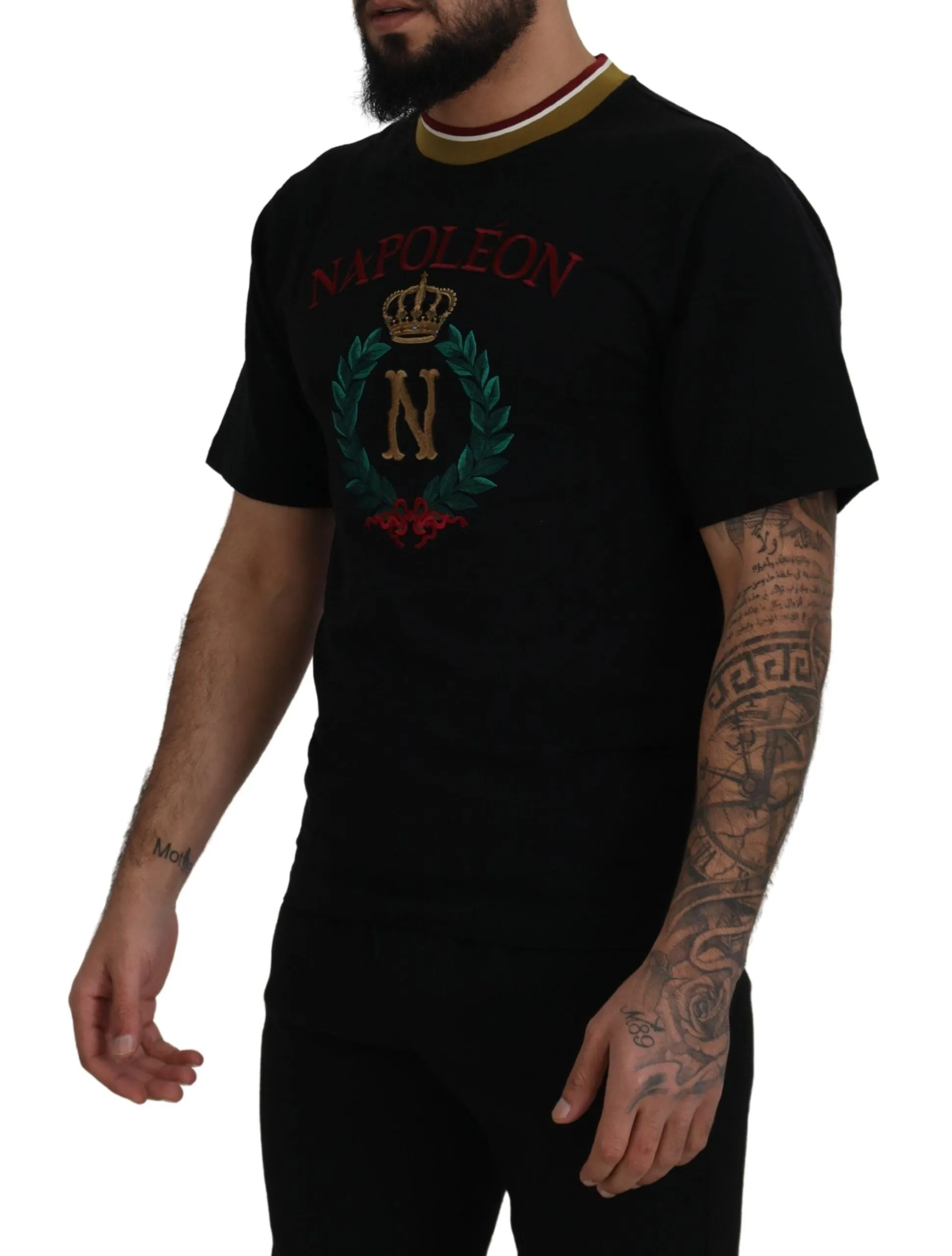 Iconic Black Cotton Crew Neck Tee sold by Louxly product image thumbnail 2