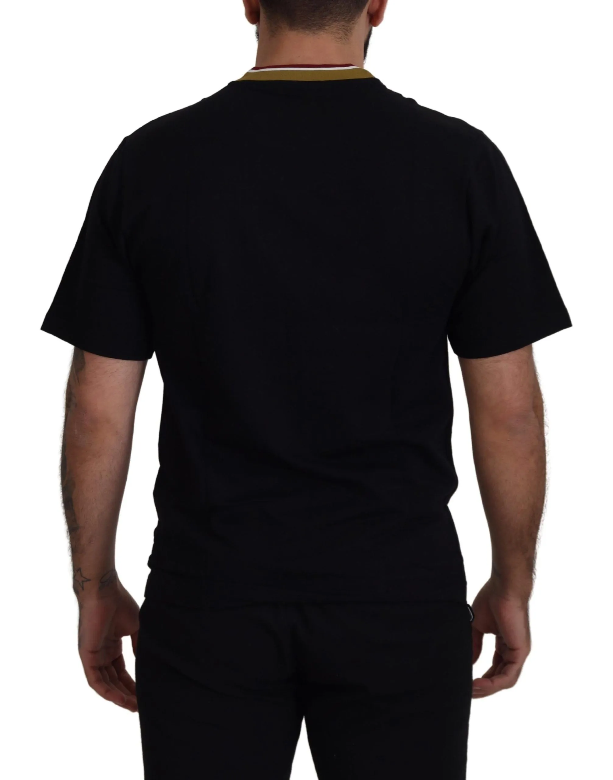 Iconic Black Cotton Crew Neck Tee sold by Louxly product image thumbnail 3