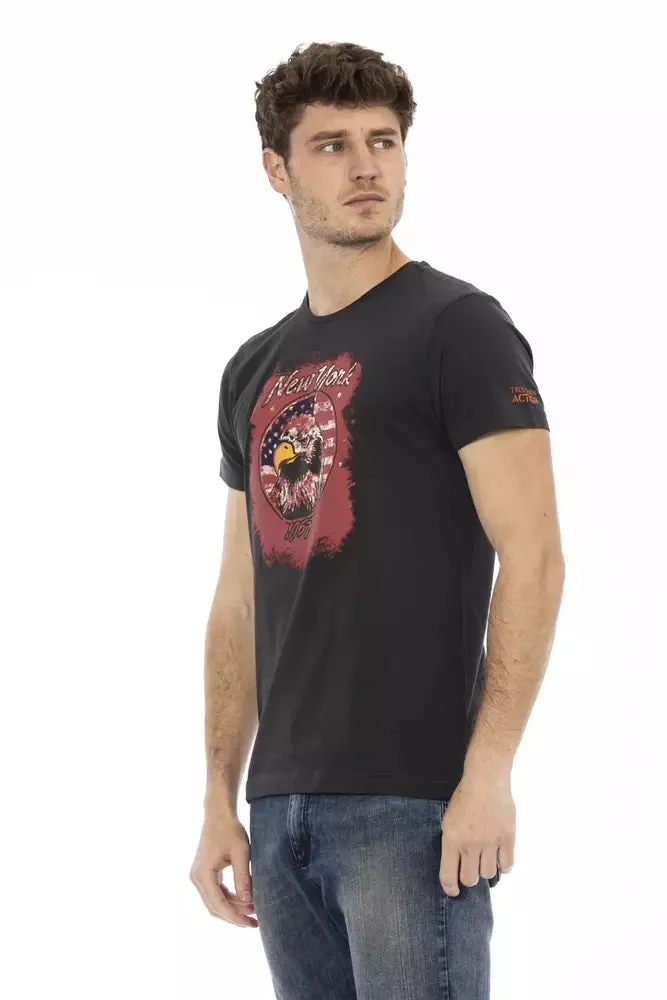 Black Cotton Men T-Shirt sold by Louxly product image thumbnail 2