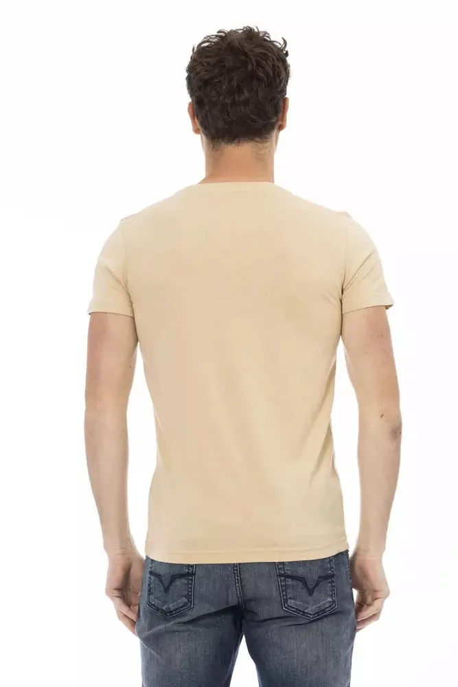 Beige Cotton Men T-Shirt sold by Louxly product image thumbnail 3