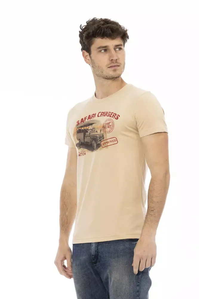Beige Cotton Men T-Shirt sold by Louxly product image thumbnail 2