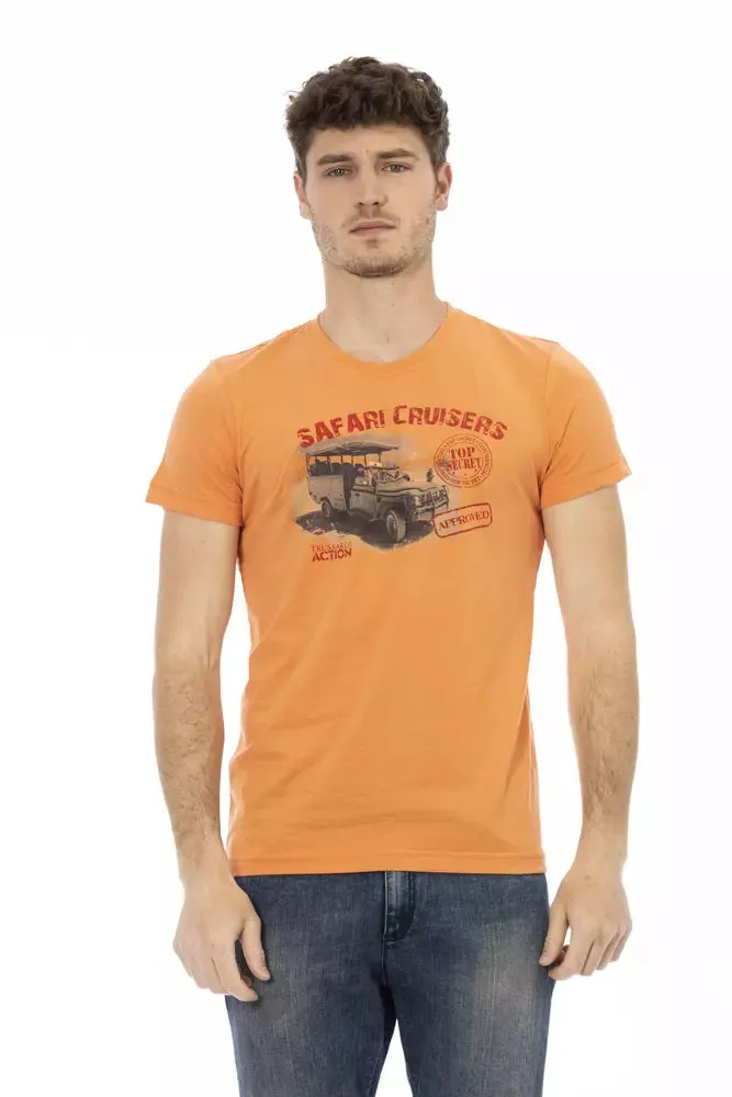 Orange Cotton Men T-Shirt sold by Louxly