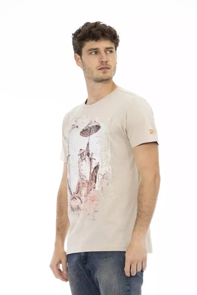 Beige Cotton Men T-Shirt sold by Louxly product image thumbnail 2