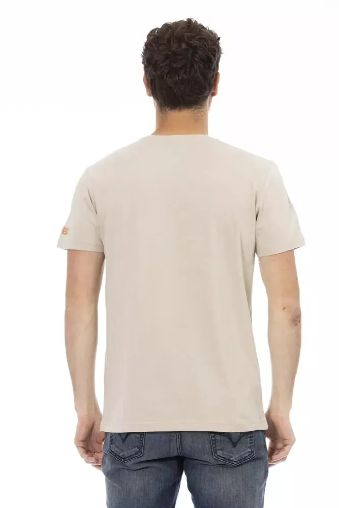 Beige Cotton Men T-Shirt sold by Louxly product image thumbnail 3