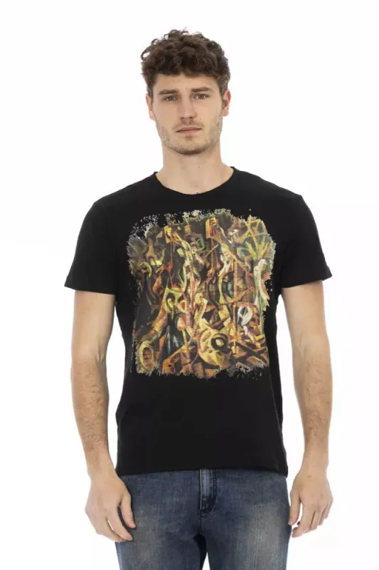 Black Cotton Men T-Shirt sold by Louxly