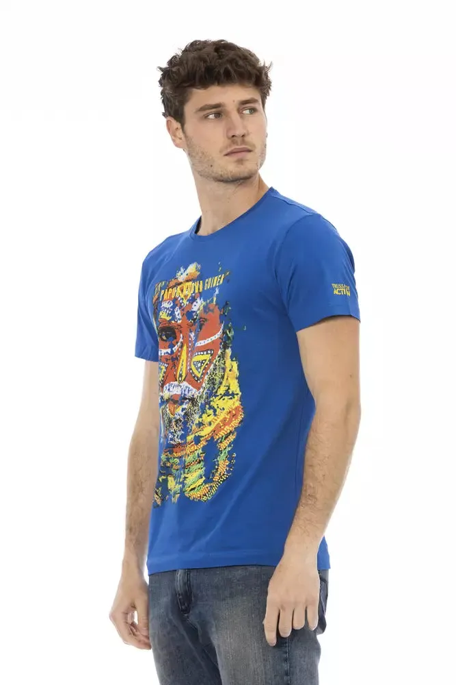 Blue Cotton Men T-Shirt sold by Louxly product image thumbnail 2