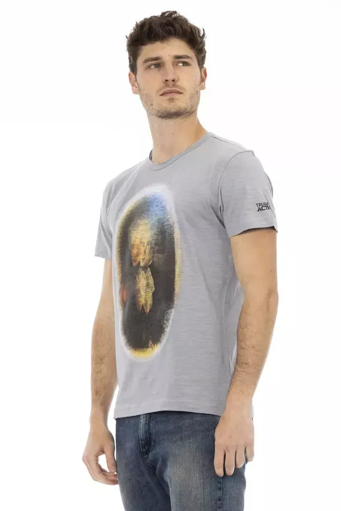 Gray Cotton Men T-Shirt sold by Louxly product image thumbnail 2