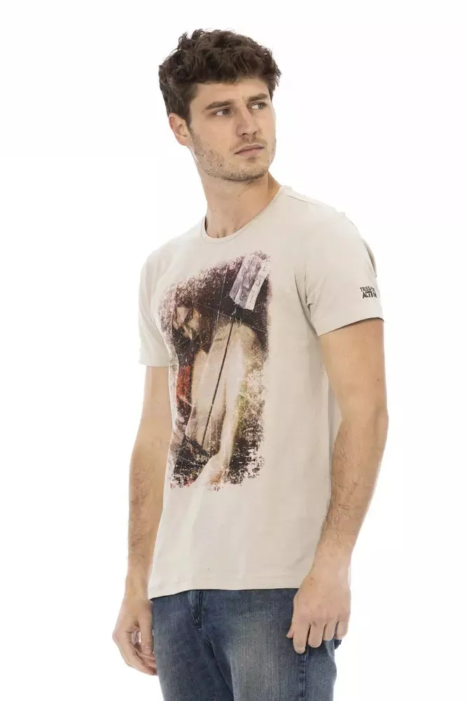 Beige Cotton Men T-Shirt sold by Louxly product image thumbnail 2