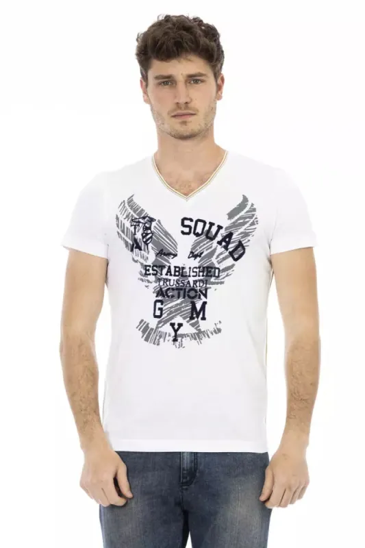 White Cotton Men T-Shirt sold by Louxly