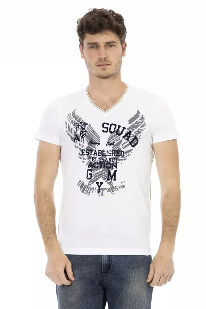 White Cotton Men T-Shirt sold by Louxly