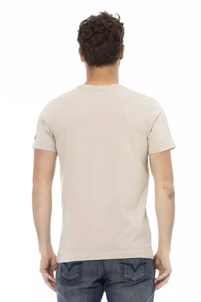 Beige Cotton Men T-Shirt sold by Louxly product image thumbnail 3