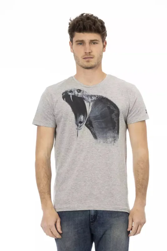 Gray Cotton Men T-Shirt sold by Louxly