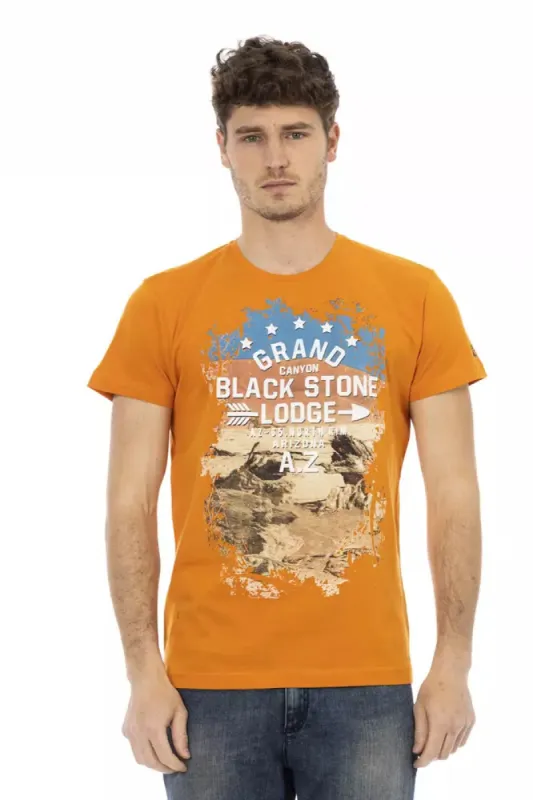 Orange Cotton Men T-Shirt sold by Louxly