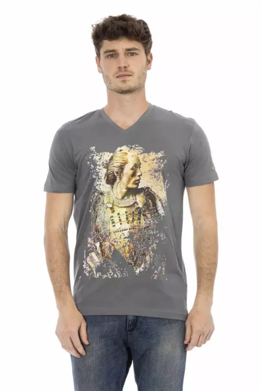Gray Cotton Men's T-Shirt sold by Louxly