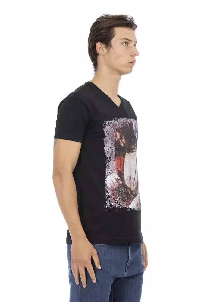Black Cotton Men T-Shirt sold by Louxly product image thumbnail 2