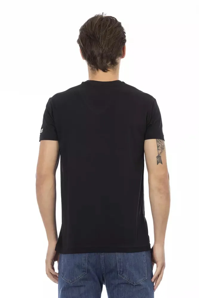 Black Cotton Men T-Shirt sold by Louxly product image thumbnail 3