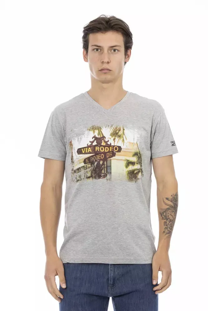 Gray Cotton Men T-Shirt sold by Louxly