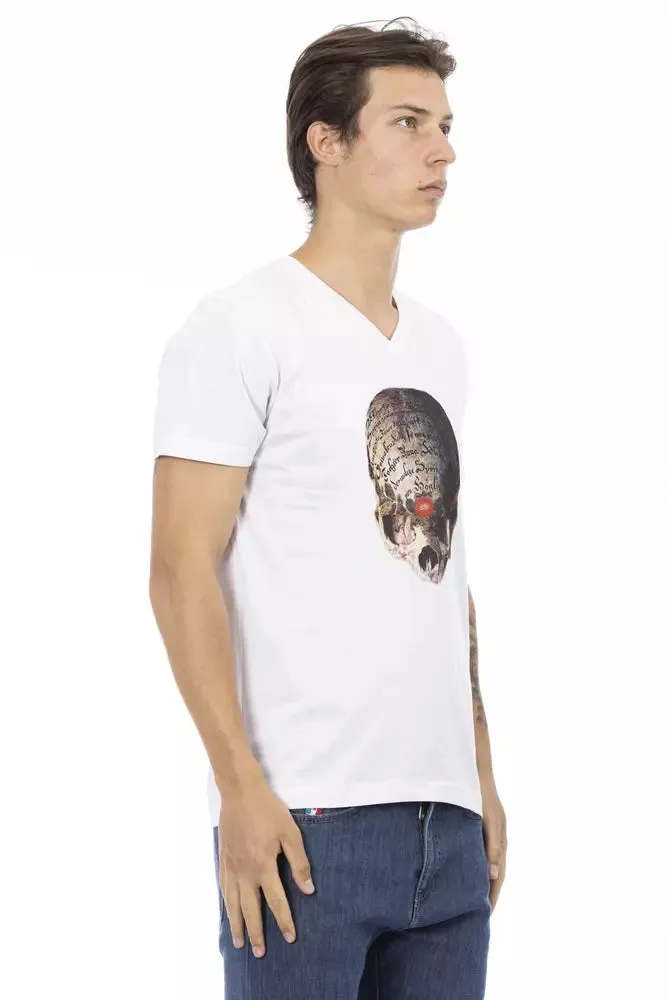 White Cotton Men's V-Neck T-Shirt sold by Louxly product image thumbnail 2