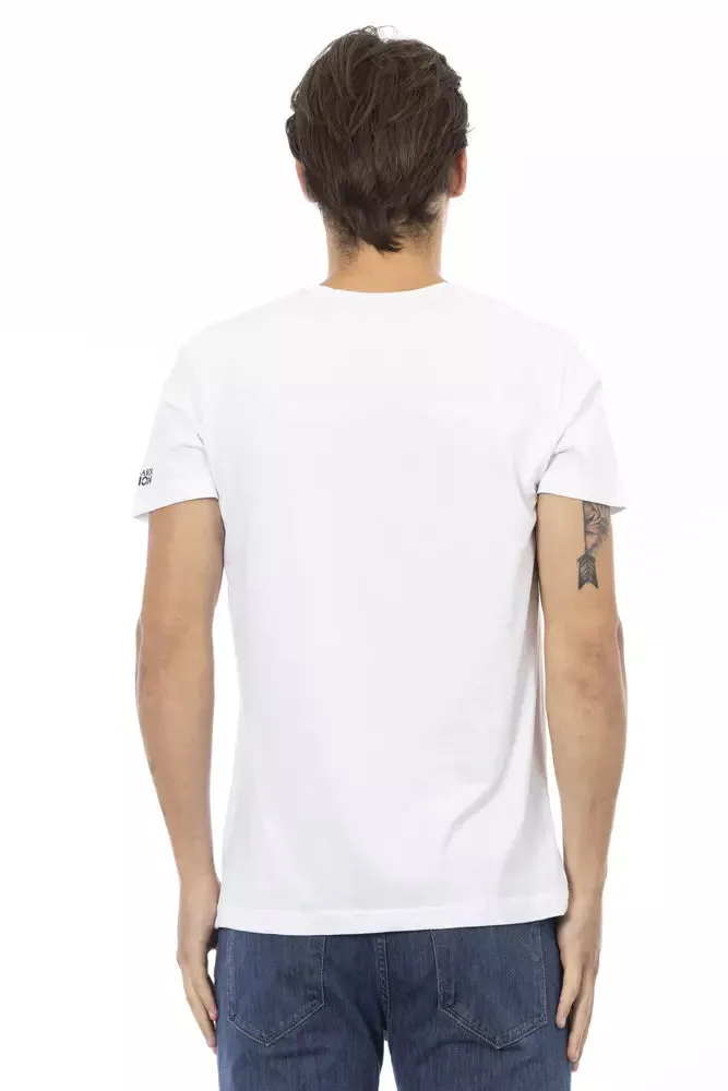 White Cotton Men's V-Neck T-Shirt sold by Louxly product image thumbnail 3