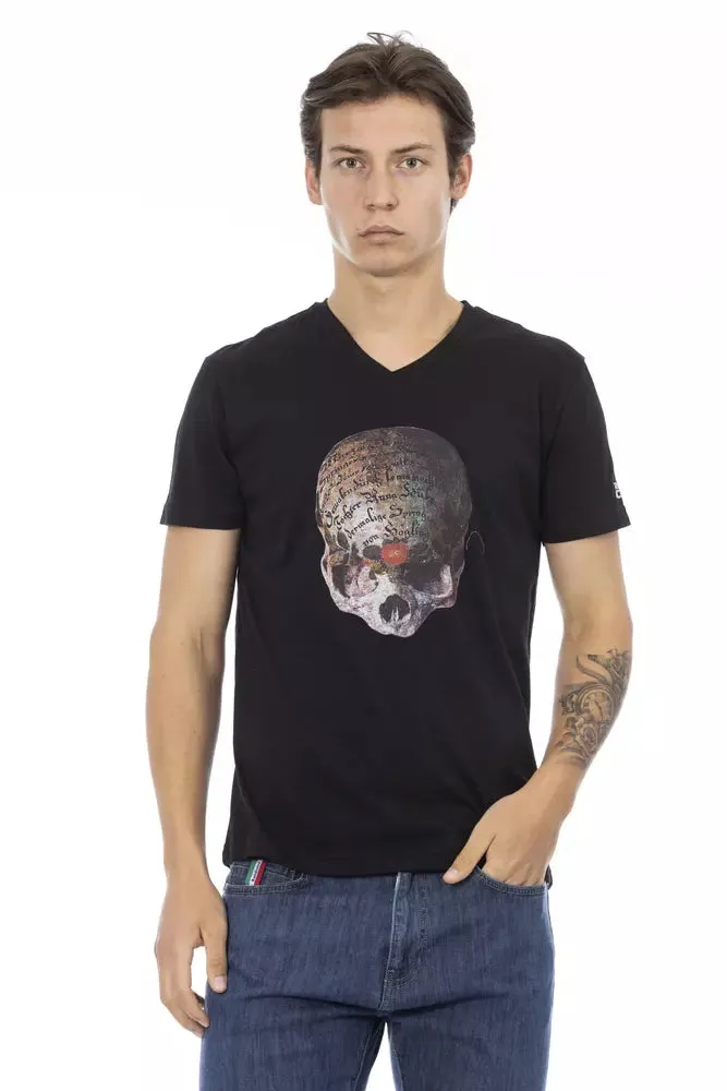 Black Cotton Men T-Shirt sold by Louxly