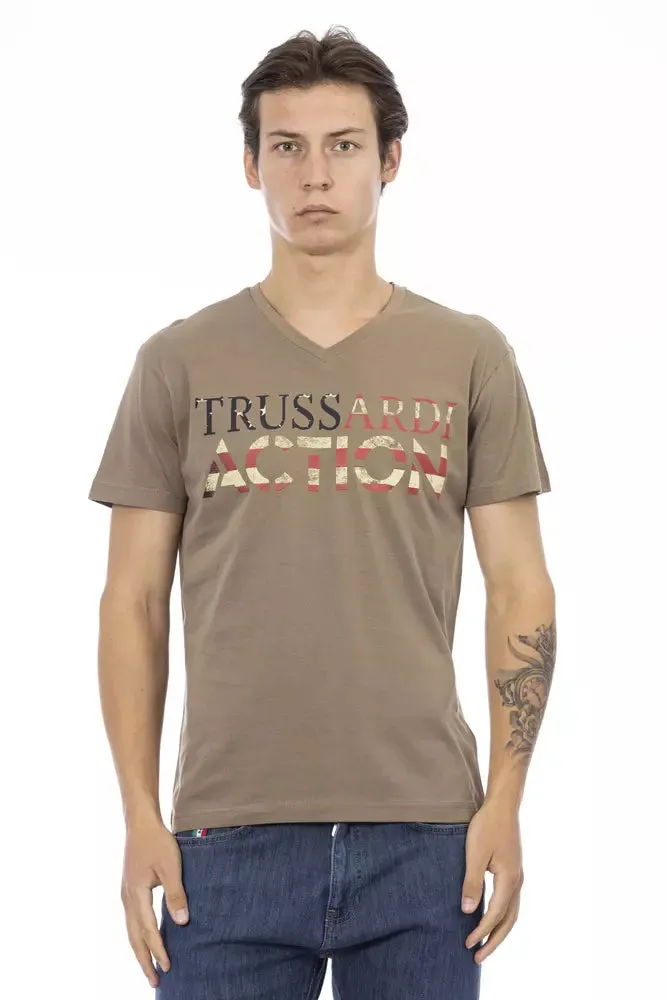 Brown Cotton Men T-Shirt sold by Louxly