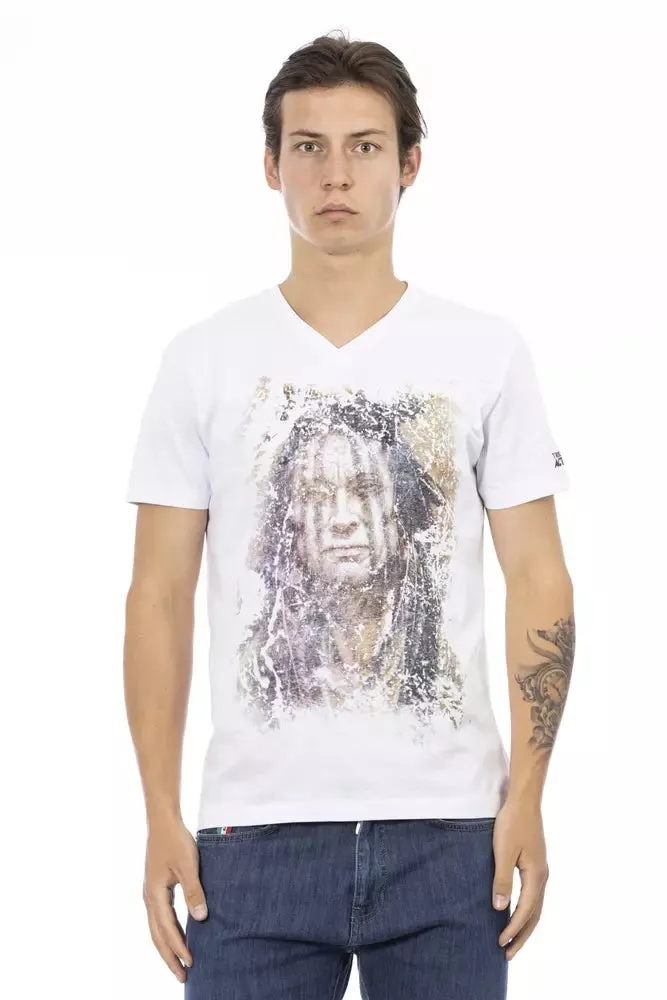 White Cotton Men T-Shirt sold by Louxly