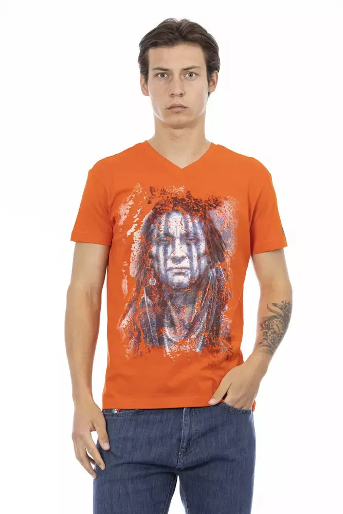 Orange Cotton Men T-Shirt sold by Louxly