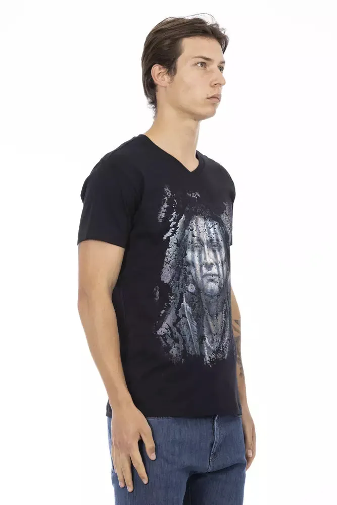 Black Cotton Men's T-Shirt sold by Louxly product image thumbnail 2
