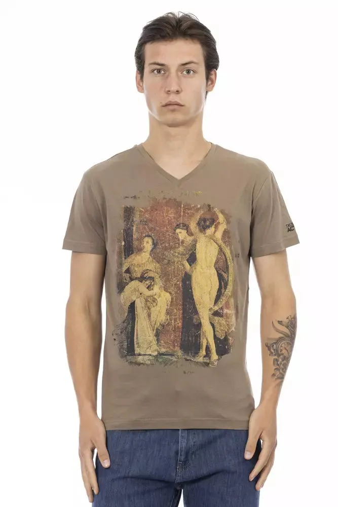 Brown Cotton Men T-Shirt sold by Louxly