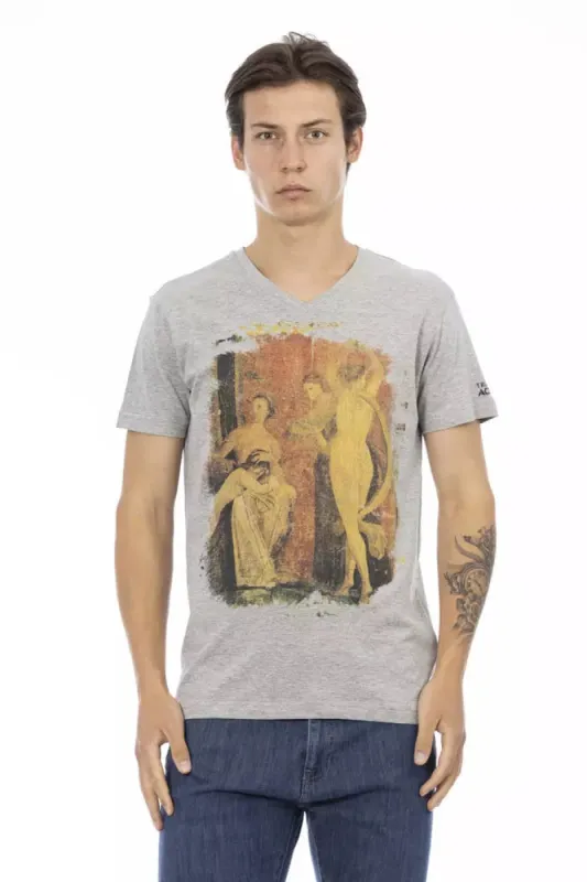 Gray Cotton Men T-Shirt sold by Louxly
