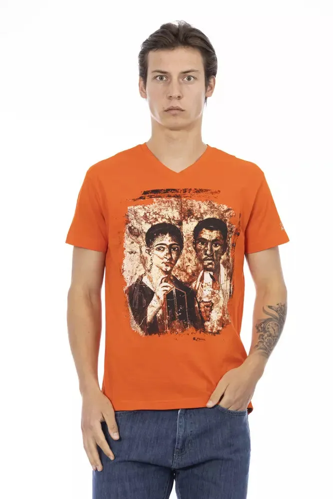 Orange Cotton Men T-Shirt sold by Louxly