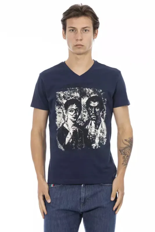 Blue Cotton Men T-Shirt sold by Louxly