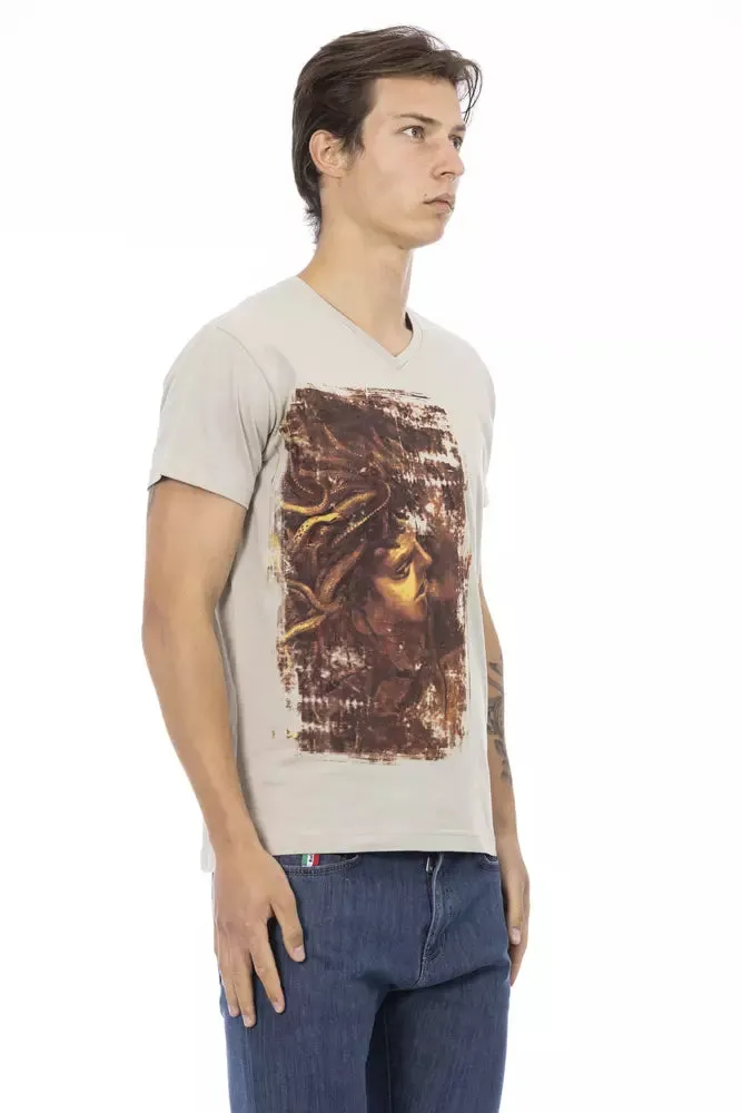 Beige Cotton Men T-Shirt sold by Louxly product image thumbnail 2
