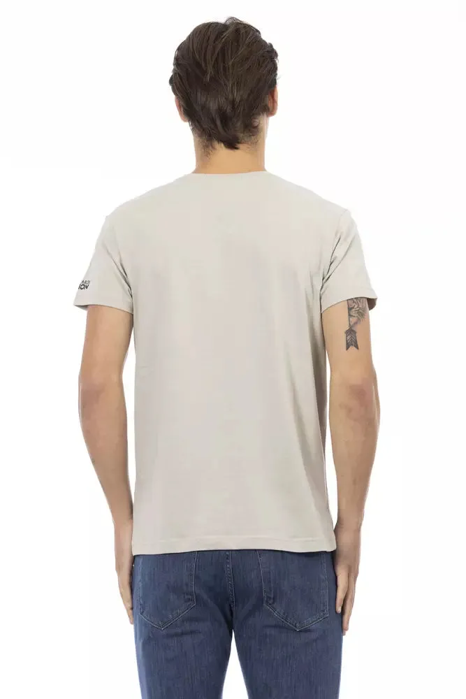 Beige Cotton Men T-Shirt sold by Louxly product image thumbnail 3