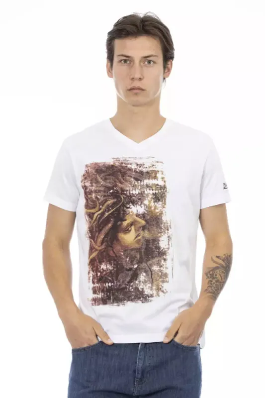 White Cotton Men T-Shirt sold by Louxly