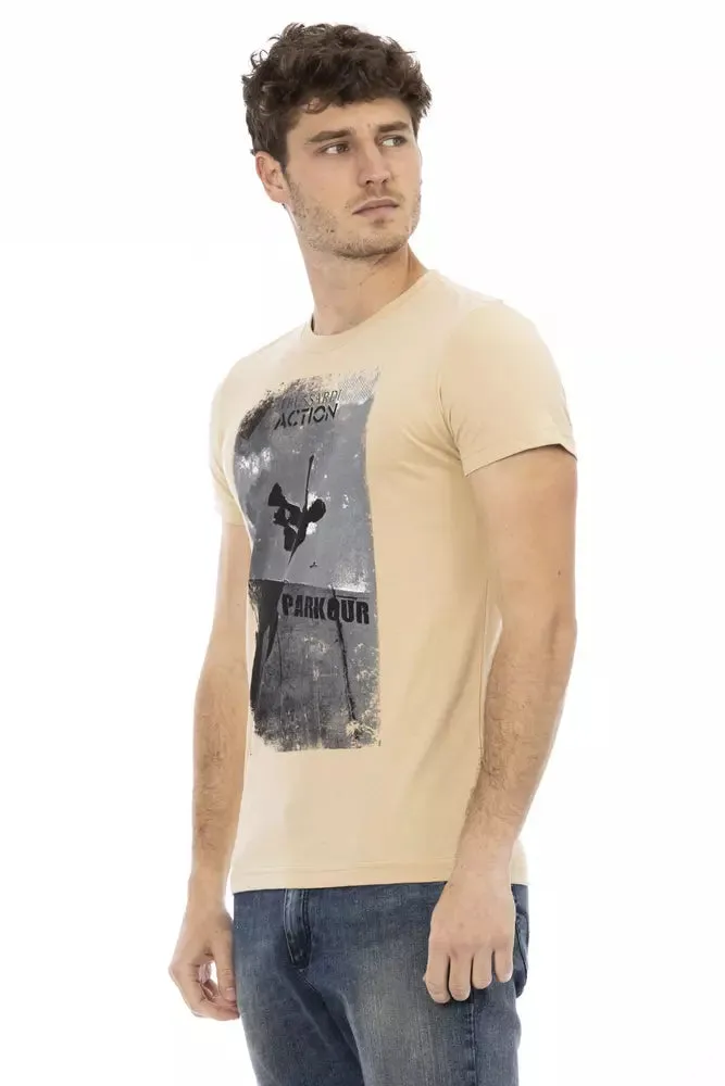 Beige Cotton Men T-Shirt sold by Louxly product image thumbnail 2