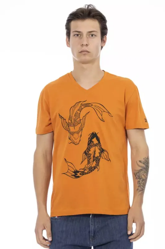 Orange Cotton Men T-Shirt sold by Louxly